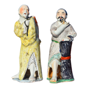 Pair of Chinese Scholar Porcelain Figurines