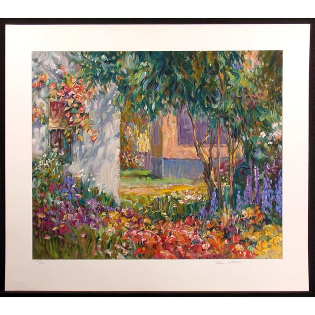 Impressionist 1995 "Windows" Impressionist Landscape Numbered Serigraph by Henri Plisson For Sale - Image 3 of 5