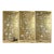 Gold Leaf Chinoiserie Hand-Painted Wall Panels With Birds, Peonies & Dachshund (Set of 3) For Sale