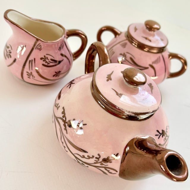 Vintage Copper Lustreware Tea Set Made in England For Sale In New York - Image 6 of 11