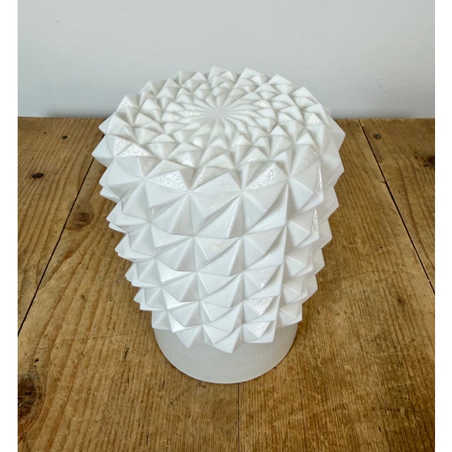 Industrial Vintage White Porcelain Ceiling Light, 1970s For Sale - Image 3 of 13