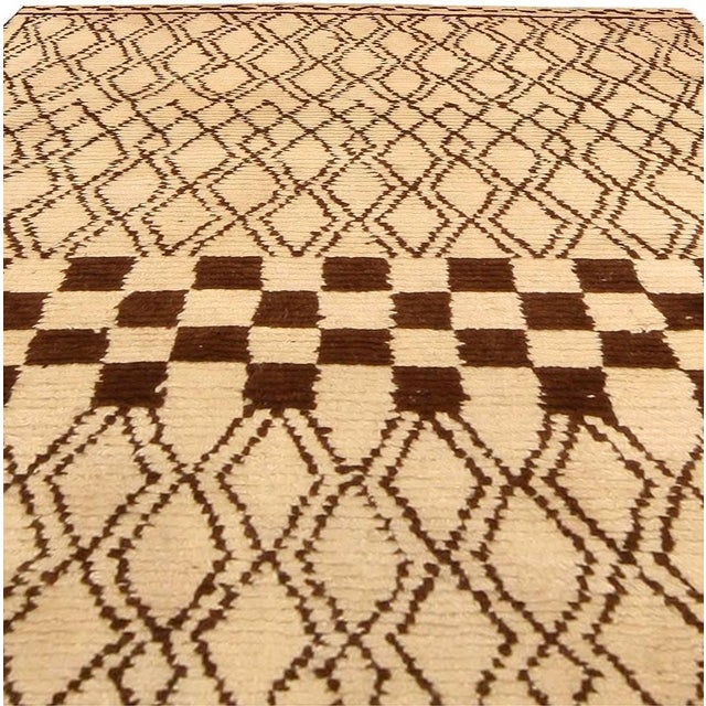 Modern Modern 1790 Moroccan Rug in Beige and Brown by Doris Leslie Blau For Sale - Image 3 of 7