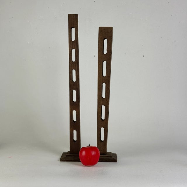 Mid-Century Modern Pair of Towering Carved Mid 20th Century Wooden Sculptures For Sale - Image 3 of 10