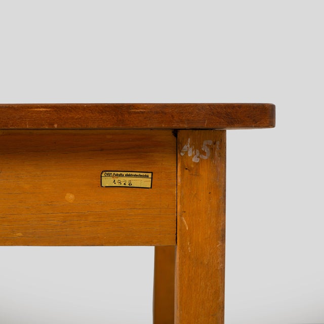 Industrial Industrial Farm Worktable with Wood, Czechoslovakia, 1960s For Sale - Image 3 of 11