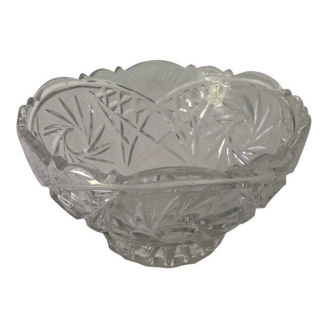 Vintage Pressed Clear Glass Star With Floral Design Serving Bowl Chairish