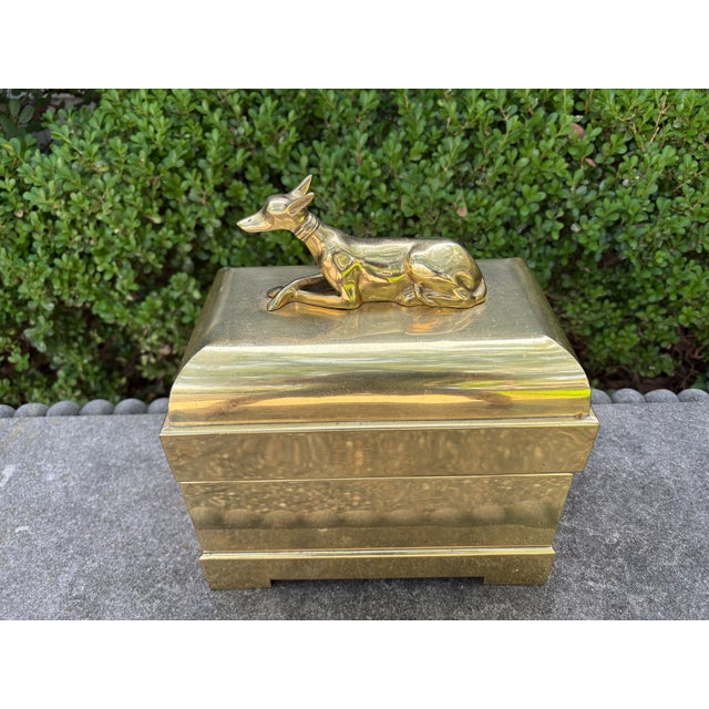 Chapman Manufacturing Company 1980s Chapman Brass Box With Whippet Handles For Sale - Image 4 of 16