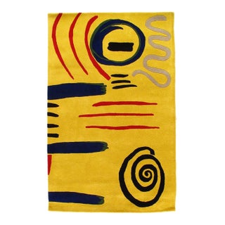 Pasargad DC Modern Hand Tufted Wool Yellow Area Rug For Sale