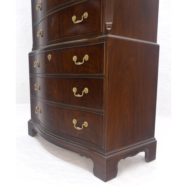 Drexel Mahogany 8 Drawers 6' Tall Brass Pull High Boy Chest Dresser MINT