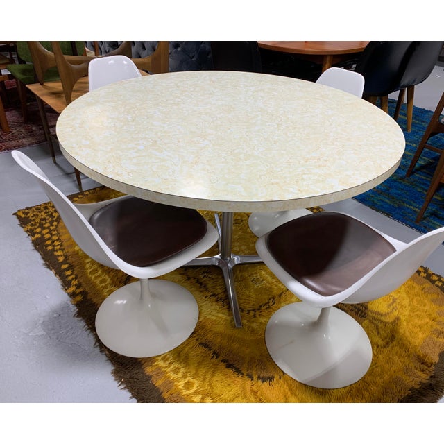 Mid Century Modern Round Formica + Chrome Dining Table Chairish