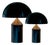 Large and Medium Black Atollo Table Lamps by Vico Magistretti for Oluce, Set of 2 For Sale
