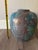 Ceramic Raku Studio Pottery Vase Copper Blue Luster Glaze Signed For Sale - Image 7 of 7