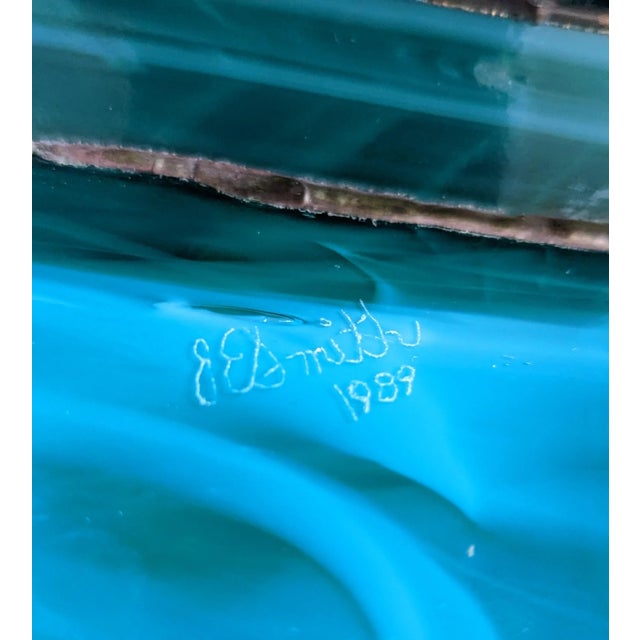 '89 Mallard Duck Themed Stained Glass Desk Set, Signed - 3 Pieces For Sale In San Diego - Image 6 of 7