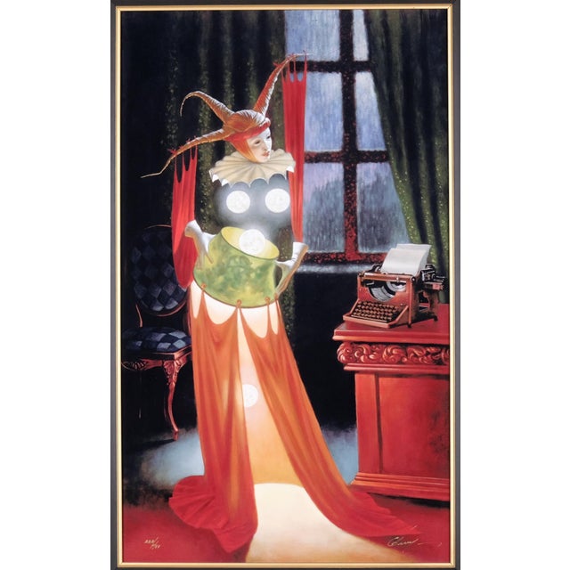 2015 Michael Cheval "Inspiration" Limited Edition 223/450 Framed Crackled Golden Wood Inner Black Wood Frame Filet Color Dye Sublimation on Aluminum For Sale - Image 4 of 9