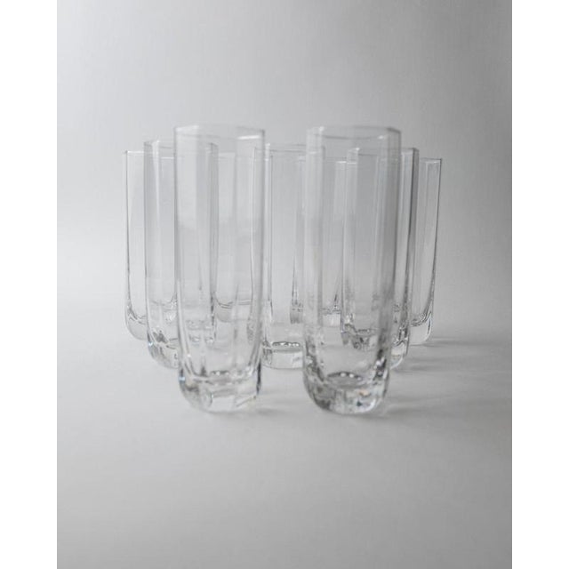Vintage Octagonal Murano Drinking Glasses, 1980s, Set of 9 For Sale - Image 4 of 12
