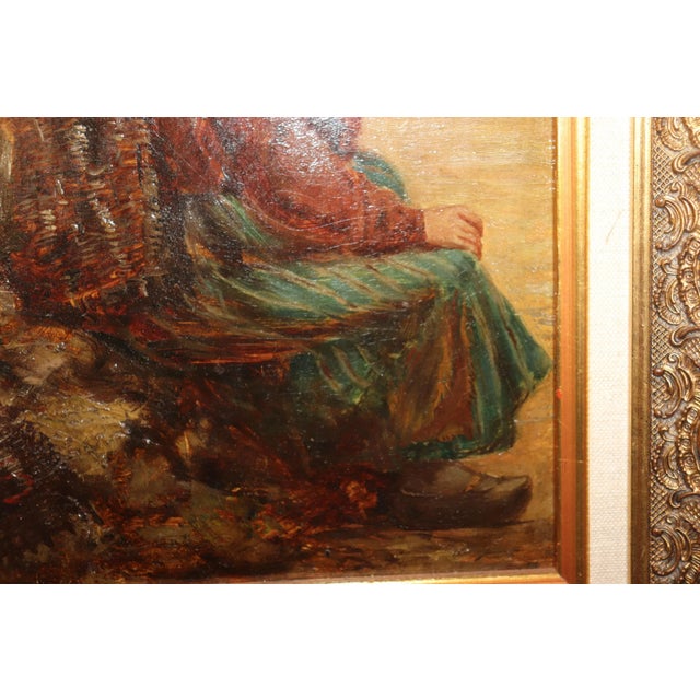 Beautiful Signed Oil on Board Early 1900s Era Painting of Young Woman For Sale - Image 10 of 12