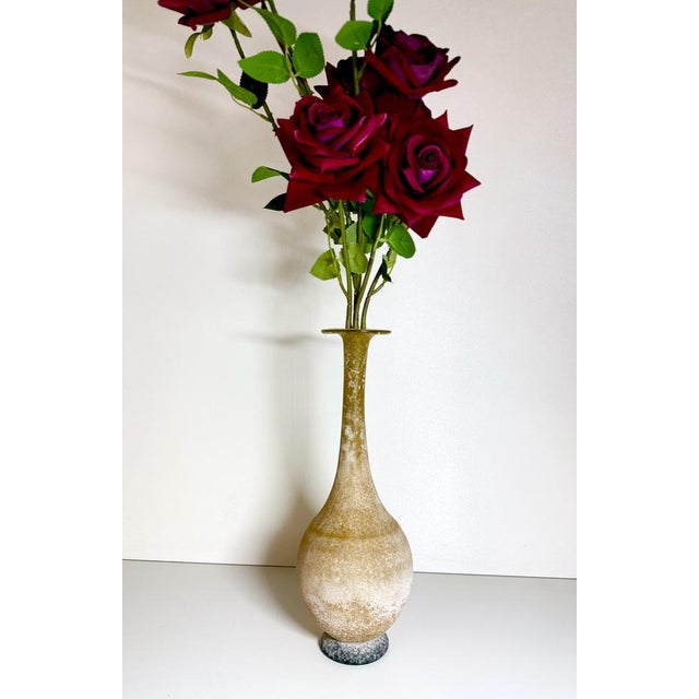 Mid-Century Modern Black and Yellow Scavo Glass Bottle Vase by Gino Cenedese, 1970s For Sale - Image 3 of 16