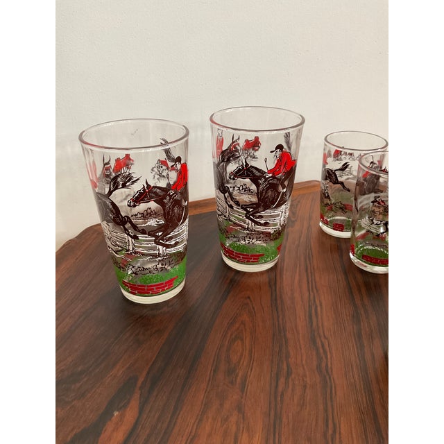 Vintage Hazel Atlas "Fox Hunt" Glassware Set - Mixed Sizes - 15 Pieces For Sale In Raleigh - Image 6 of 10