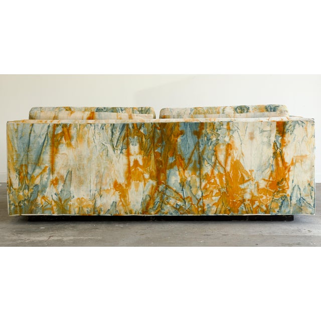 Velvet Tie-Dye Sofa, Attributed to Milo Baughman & Jack Larsen, 1960's For Sale In Salt Lake City - Image 6 of 9