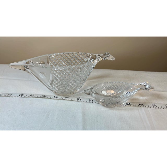 Metal 1980s Gus Khrustanly Lead Crystal Fish Shaped Dishes Set of 2 For Sale - Image 7 of 8