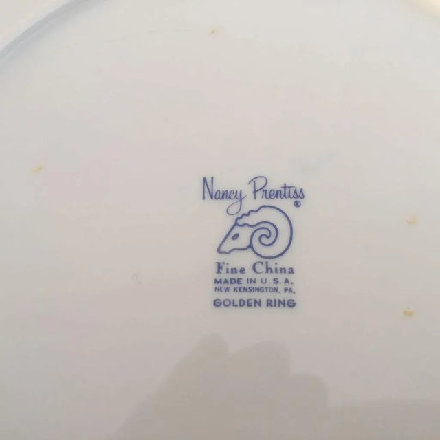 1990s Ivory & Gold Rim Dinner Plates - Set of 4 For Sale - Image 5 of 6