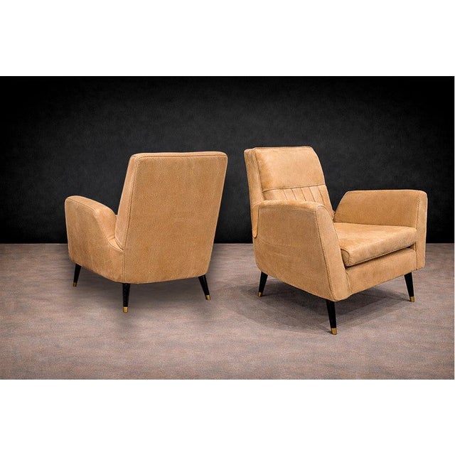 Giuseppe Scapinelli Armchairs in Hardwood & Suede, Giuseppe Scapinelli, 1950s - Lot 544A For Sale - Image 4 of 11