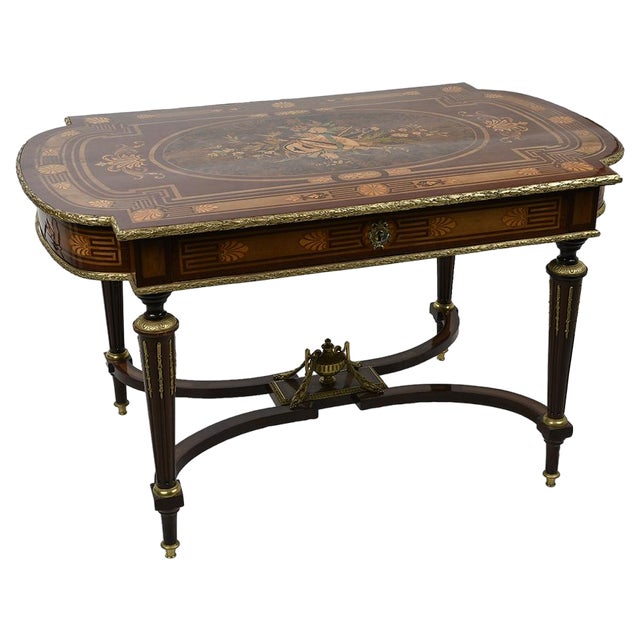 19th Century Marquetry Table For Sale