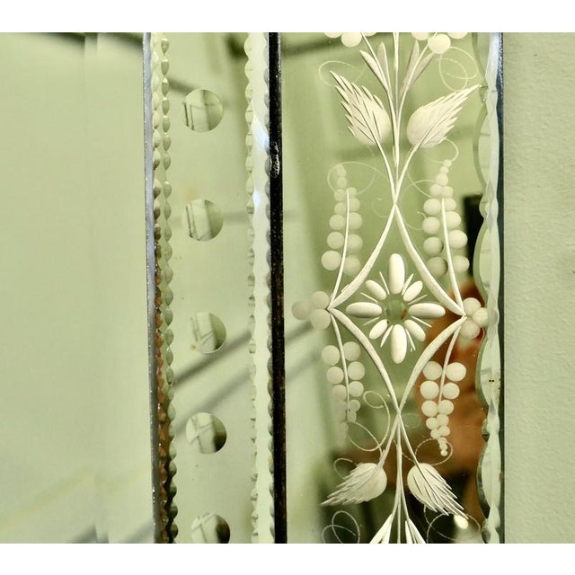Large Art Deco Venetian Mirror, 1950 For Sale - Image 3 of 7