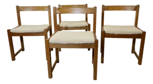 Mid-Century Danish Cube Dining Chairs, 1970s, Set of 4