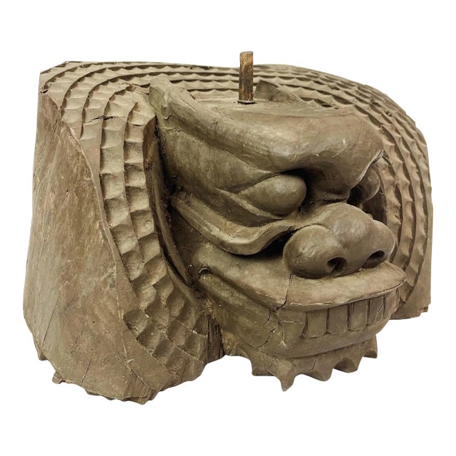 19th Century Chinese Dragon Wood Carving For Sale