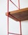 Mid-Century Modern Red Shelving System with 4 Wooden Shelves, 1970s For Sale - Image 3 of 5