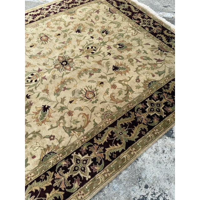 Late 20th Century 7ft 10in X 9ft 11in Hand Knotted Area Rug For Sale - Image 5 of 13