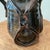 Oxblood Red Vintage Art Nouveau Curved Shape Earthenware Double Handle Vase With Makes Mark For Sale - Image 8 of 12
