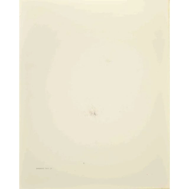 Hell, Plate 31 is a woodcut print realized in 1963 for a series illustrating the Medieval poem of the "Divine Comedy" by...