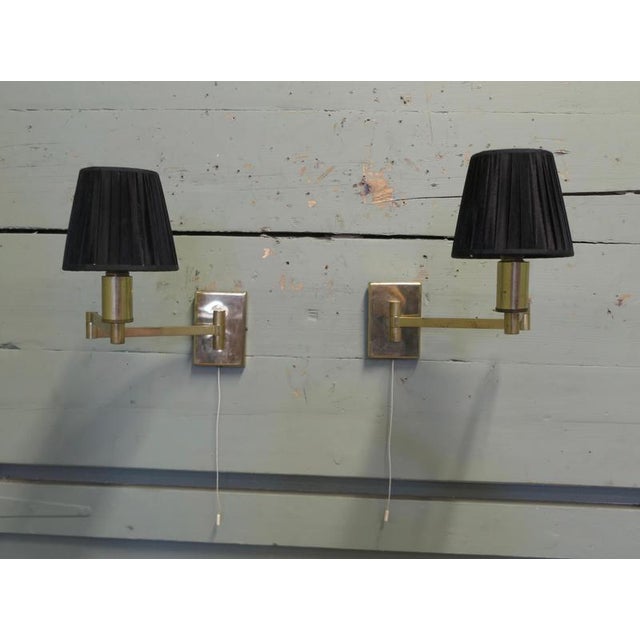 Brass Swing Arm Wall Lights, 1960, Set of 2 For Sale - Image 6 of 7
