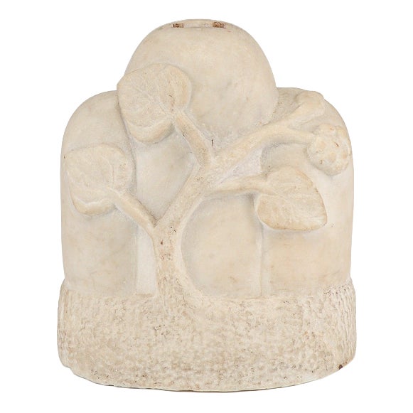 Stone Base with Carved Leaf Motifs, Italy, Late 19th Century For Sale