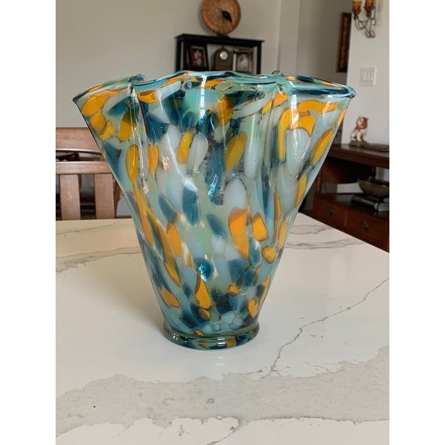 1970s Vintage Murano Handkerchief Vase For Sale - Image 5 of 5