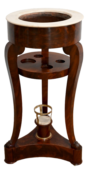 Empire Period Athenian Barbière in Mahogany Burl Veneer, Early 19th Century