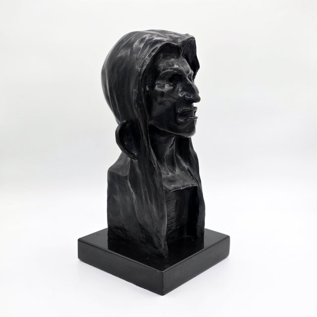 Native American 1970s After Frederic Remington the Savage Bronze Bust Sculpture 36/100 For Sale - Image 3 of 11
