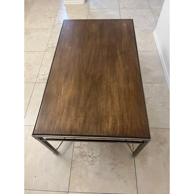 Brown Late 20th Century Milling Road for Baker Furniture Industrial Style Coffee Table For Sale - Image 8 of 12