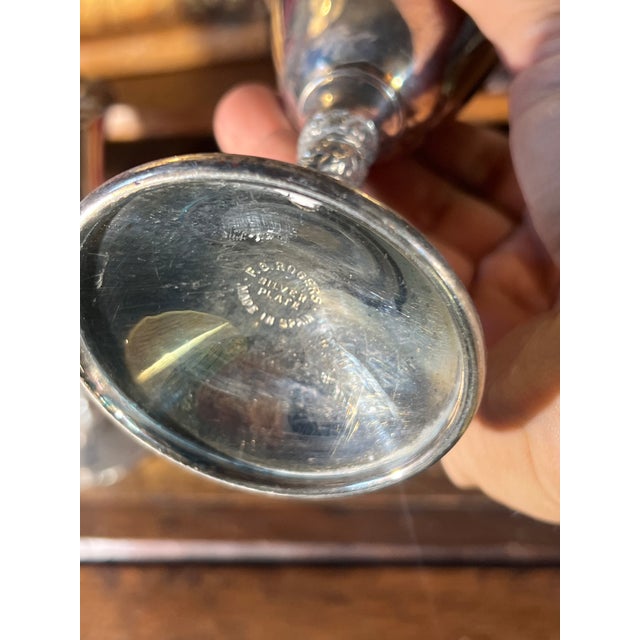 Red Set of Two Vintage Silver Plated Figural Goblets With Custom Made Red Faux Coral Branches For Sale - Image 8 of 11
