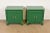 A gorgeous pair of French Empire style nightstands or end tables By Baker Furniture USA, Circa 1960s Green lacquered...