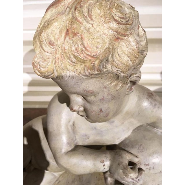 Memento Mori Child Skull Figure Sculpture, Faux White Marble, Late 17th Century For Sale - Image 14 of 17