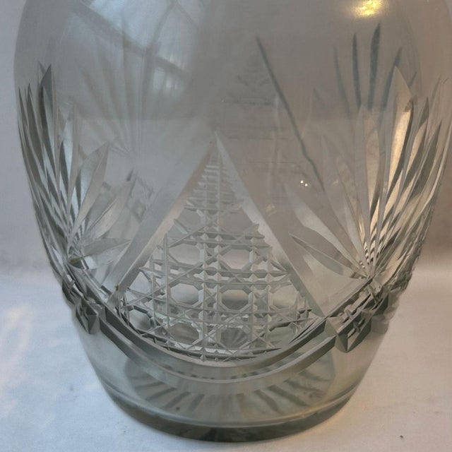 Transparent English Edwardian Cut Crystal Glass Decanter For Sale - Image 8 of 12