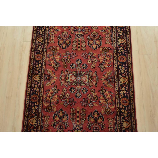 2020s Fine Sarouk Runner 2’8” X 9’7” Pink Wool Traditional Hand-Knotted Oriental Rug For Sale - Image 5 of 12