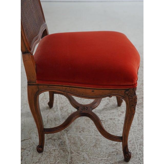 Brown Set of 6 French Louis XV Walnut Cane Back Dining Chairs For Sale - Image 8 of 18