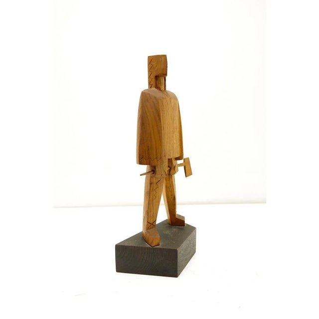 Hand-Carved Wooden Sculpture in the Cubist Style, in Very Good conditions. Designed 1970 to 1979