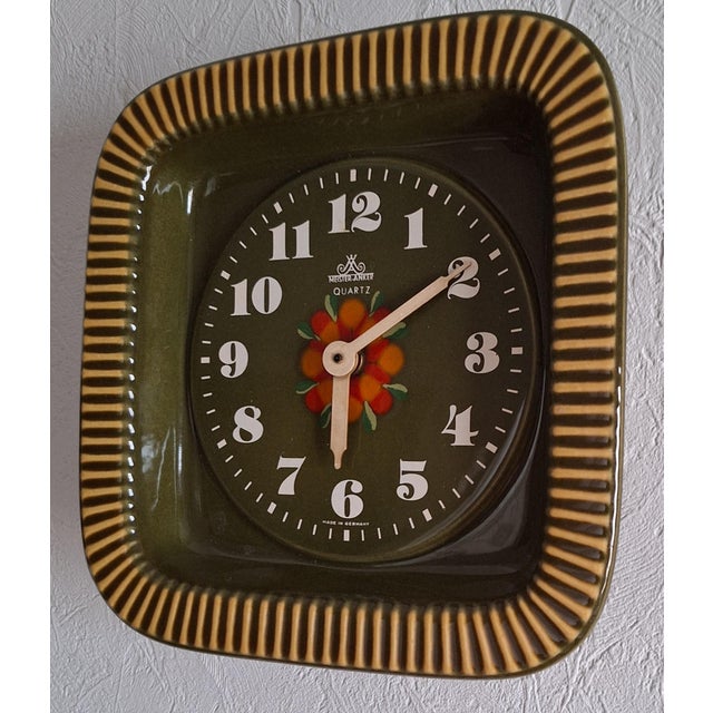 Vintage German Ceramic Wall Clock by Meister-Anker, 1970s For Sale - Image 3 of 6