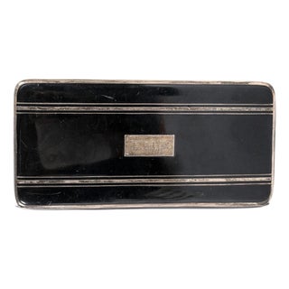 Antique Webster Co. Art Deco Style Sterling Silver and Black Enamel Cigarette Case For Sale