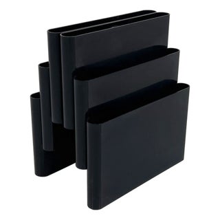 Black Magazine Rack by Giotto Stoppino for Kartell, 1970s For Sale