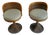 Pair Rattan Wicker Swivel Vanity Stools For Sale
